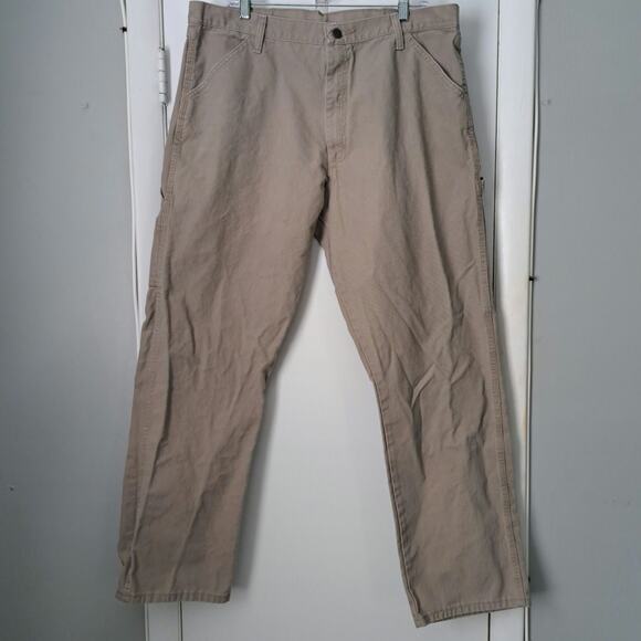 Rustler Men's Work Pants Light Tan Size 38x32 - Picture 1 of 8